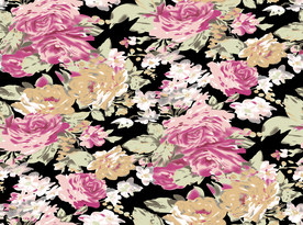 大牌黑网点效果花卉碎花乱花花朵