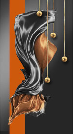 晶瓷爱马仕抽象丝绸玄关装饰画