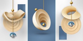 晶瓷抽象立体几何装饰无框画