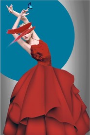 现代爱马仕仕长裙美女玄关装饰画