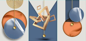 晶瓷现代风抽象立体几何装饰画