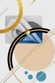 现代抽象金色立体几何装饰画