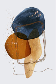 侘寂风现代抽象油画玄关装饰画