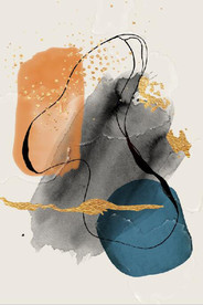 侘寂风爱马仕抽象油画玄关装饰画