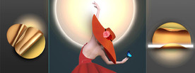 现代晶瓷光影抽象美女装饰画