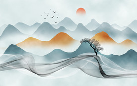 意境山水背景墙