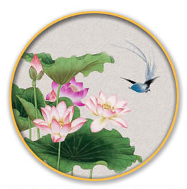 荷花 圆形装饰画