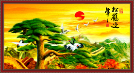 迎客松中堂画