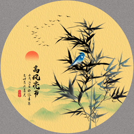 水墨国画竹子