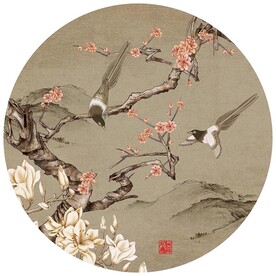 古典红梅花鸟装饰画