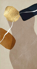 侘寂风抽象几何油画玄关装饰画