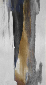 现代抽象金色水墨油画玄关装饰画