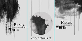 现代黑与白抽象水墨装饰无框画