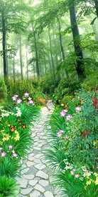 清新自然森林走道玄关