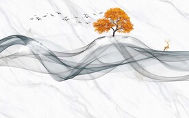 新中式大理石电视背景墙