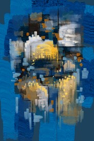 抽象墨迹油画
