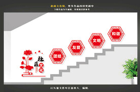 楼梯社区文化墙