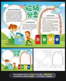 垃圾分类保护环境小报手抄报