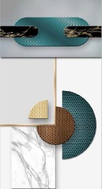 北欧风抽象立体几何玄关装饰画