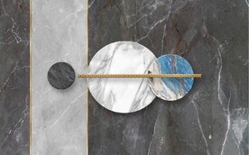 现代风抽象几何大理石拼花电视墙