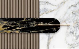 现代风抽象几何大理石拼花电视墙