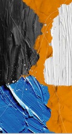 北欧抽象浮雕桔色油漆油画装饰画