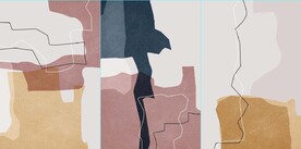 现代北欧风抽象金色水墨装饰油画