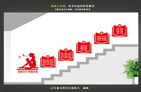 德智体美劳校园楼梯文化