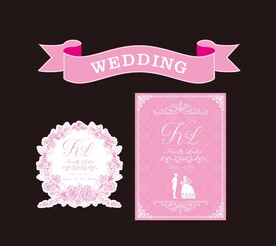 粉色婚礼迎宾水牌 