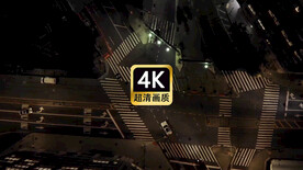 航拍现代城市群街道夜景