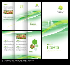 绿色简约三折页