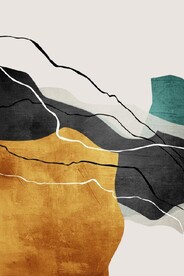 北欧风抽象金色水墨油画装饰画