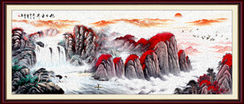 五岳独尊鸿运当头泰山装饰画