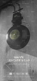 夜店酒吧教师节怀旧概念海报