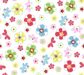 大牌抽象花朵蝴蝶