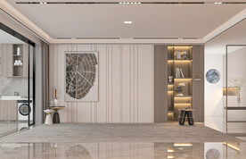 现代极简轻奢客厅空场景