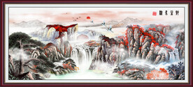 国画山水 流水生财