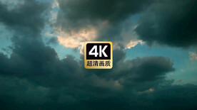 短视频素材傍晚天空中乌云密布
