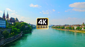 短视频素材河流两岸的城镇