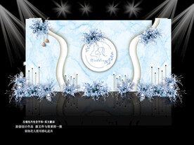 蓝色婚礼背景