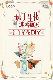 活动展板插花