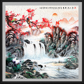 靠山风水画