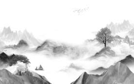 意境山水画 tif文件分层