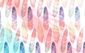 现代抽象羽毛线条背景墙画