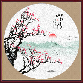 桃花油画