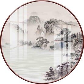 新中式圆形装饰画图片
