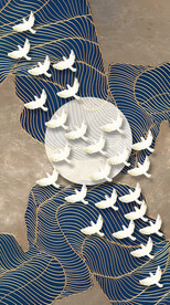 装饰画 线条 抽象画 鸟