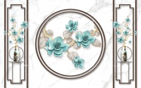 大理石底纹家和电视背景墙画