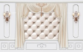 欧式软包石膏线背景墙