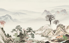 国画中式山水 tif文件分层